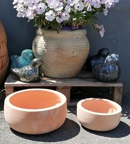 NEU !! 2.Wahl !! 2er Set Pflanzschalen ø 22 cm + ø 30 cm aus Terracotta, Blumentopf, für Garten Terrasse Mediterran von terracotta-toepfe-de