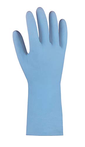texxor (10 Paar) Handschuhe Haushaltshandschuhe NATURLATEX 10 x blau M/8 von texxor