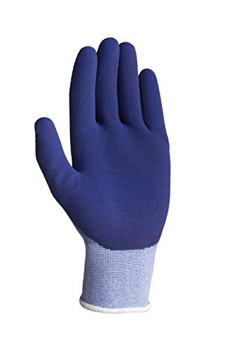 teXXor Handschuhe Polyester-Strickhandschuhe Latex hellblau meliert/Mittelblau L/9 von texxor