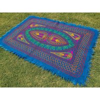 Bunter Woll Teppich Kashmiri Namda, Hand Gefilzt Und Bestickt | Blumenmuster Mandala Bunter Für Schlafzimmer Oder Wohnzimmer von theshantihome