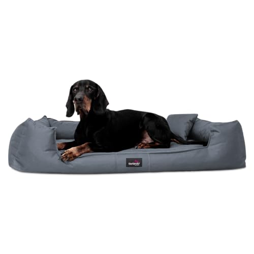 tierlando® Orthopädisches Hundebett Goofy inkl. Matratzenschoner für große Hunde Polyester Waschbar Hundesofa XL XXL XXXL 90cm - 06 Grau von tierlando