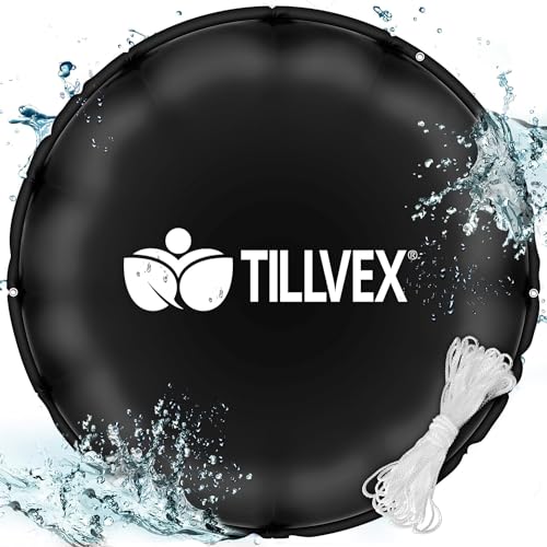 tillvex® Poolkissen Winter XXL | Luftkissen inkl. Reparaturkit | Winterkissen mit Sicherheitsventil | Poolpolster Pool Abdeckung Kissen Doppelnaht (500cm, Schwarz) von tillvex