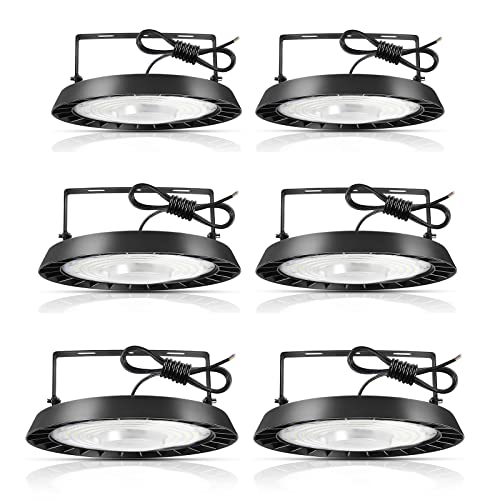 toobettp 6PCS 100w UFO LED Hallenstrahler LED 10000LM 6500K Kaltweiß LED UFO Industrielampe IP65 Wasserdicht High Bay Licht für Hallenbeleuchtung, Werkstattbeleuchtung, Fabriken, Flughafen, Patio von toobettp