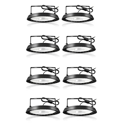 toobettp 8PCS 100w UFO LED Hallenstrahler LED 10000LM 6500K Kaltweiß LED UFO Industrielampe IP65 Wasserdicht High Bay Licht für Hallenbeleuchtung, Werkstattbeleuchtung, Fabriken, Flughafen, Patio von toobettp