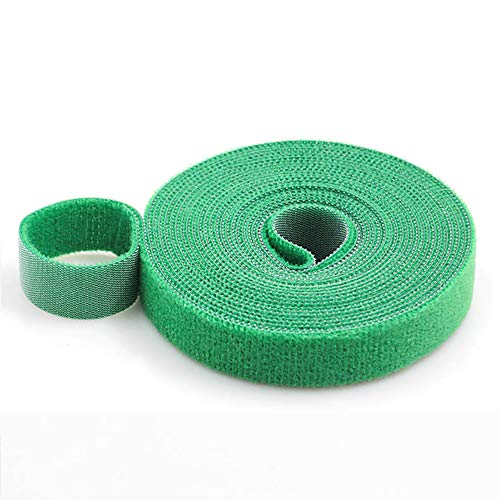 2 cm x 3 m Kabelbinder, selbstklebendes magisches Klebeband, Klettband, Einband-Kabelwickel für DIY Schließen und Kabel-Organizer (grün) von tooloflife