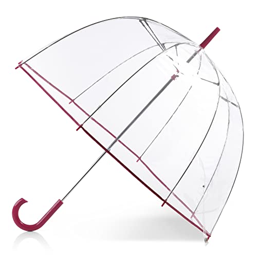 totes Damen-Regenschirm, transparent, Very Berry, Einheitsgröße, Transparenter Regenschirm mit Luftblase von totes