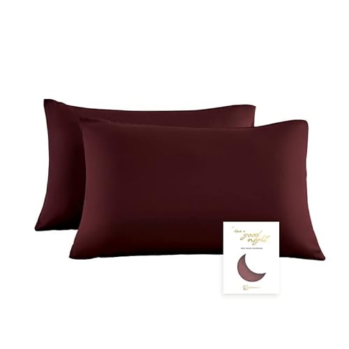 Townssilk doppelseitig 100% Reiner Tencel Kissenbezug, High-End Kissenbezug, geeignet für Haar- und Hautgesundheit, 2-teilig, mit verstecktem Reißverschluss,40x70cm,Claret Townssilk doppelseitig 100% Reiner Tencel Kissenbezug, High-End Kissenbezug, geeignet für Haar- und Hautgesundheit, 2-teilig, mit verstecktem Reißverschluss,40x70cm,Claret von townssilk
