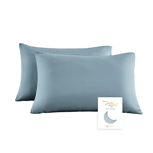 Townssilk doppelseitig 100% Reiner Tencel Kissenbezug, High-End Kissenbezug, geeignet für Haar- und Hautgesundheit, 2-teilig, mit verstecktem Reißverschluss,60x60cm,Greyblue Townssilk doppelseitig 100% Reiner Tencel Kissenbezug, High-End Kissenbezug, geeignet für Haar- und Hautgesundheit, 2-teilig, mit verstecktem Reißverschluss,60x60cm,Greyblue von townssilk