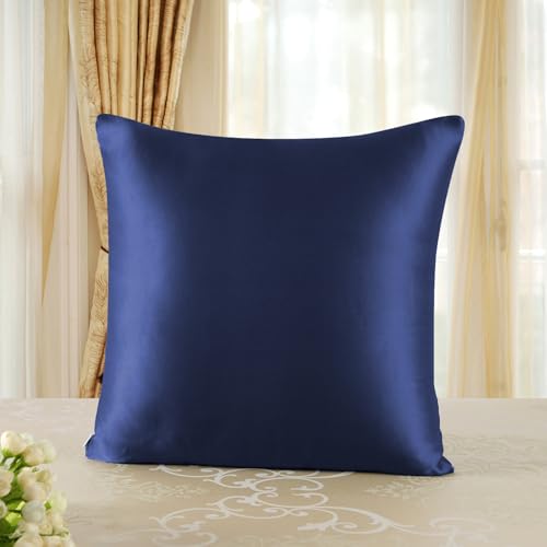 townssilk Beidseitig 100% 19mm Pure Maulbeerseide Kissenbezug für Haar und Haut Gesundheit, 1 Stück 40x40cm Größe Kissenbezug mit verstecktem Reißverschluss 600 Fadenzahl Navyblue townssilk Beidseitig 100% 19mm Pure Maulbeerseide Kissenbezug für Haar und Haut Gesundheit, 1 Stück 40x40cm Größe Kissenbezug mit verstecktem Reißverschluss 600 Fadenzahl Navyblue von townssilk