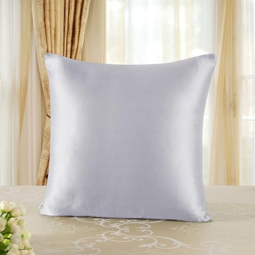 townssilk Seidenkissenbezug 40x40cm – 100% Maulbeerseide, 19mm, beidseitig Seide, Oeko-TEX Zertifiziert, Güteklasse 6A, mit Reißverschluss, 1 Stück,Silber townssilk Seidenkissenbezug 40x40cm – 100% Maulbeerseide, 19mm, beidseitig Seide, Oeko-TEX Zertifiziert, Güteklasse 6A, mit Reißverschluss, 1 Stück,Silber von townssilk