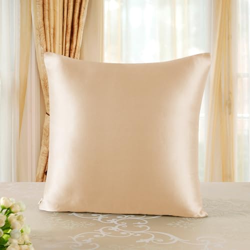 townssilk Kissenbezug, beidseitig aus 100 % 19 Momme, reiner Maulbeerseide, quadratisch, 60 x 60 cm, für Haut und Haar, mit verstecktem Reißverschluss, Fadenzahl 600, Gold townssilk Kissenbezug, beidseitig aus 100 % 19 Momme, reiner Maulbeerseide, quadratisch, 60 x 60 cm, für Haut und Haar, mit verstecktem Reißverschluss, Fadenzahl 600, Gold von townssilk