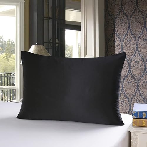 townssilk Kissenbezug, beidseitig aus 100 % reiner 19-Momme-Maulbeerseide, 50 x 60 cm, für Haut und Haar, mit verstecktem Reißverschluss, Fadenzahl 600, Schwarz townssilk Kissenbezug, beidseitig aus 100 % reiner 19-Momme-Maulbeerseide, 50 x 60 cm, für Haut und Haar, mit verstecktem Reißverschluss, Fadenzahl 600, Schwarz von townssilk