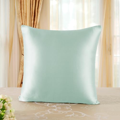 townssilk Seidenkissenbezug 40x40cm – 100% Maulbeerseide, 19mm, beidseitig Seide, Oeko-TEX Zertifiziert, Güteklasse 6A, mit Reißverschluss, 1 Stück,LightGreen townssilk Seidenkissenbezug 40x40cm – 100% Maulbeerseide, 19mm, beidseitig Seide, Oeko-TEX Zertifiziert, Güteklasse 6A, mit Reißverschluss, 1 Stück,LightGreen von townssilk