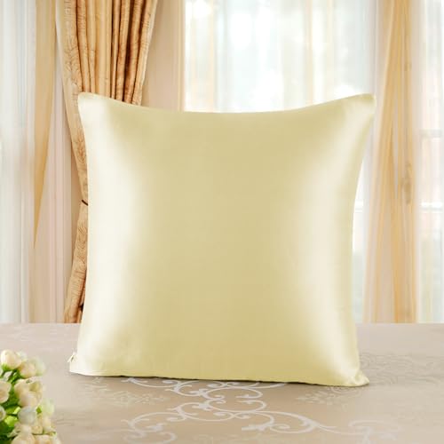 townssilk Kissenbezug Seide 100% 19mm Pure Maulbeerseide,Beidseitig Seide,für Haar Haut Gesundheit,kopfkissenbezug Seide,verstecktem Reißverschluss,1Stück,80x80cm,LightYellow townssilk Kissenbezug Seide 100% 19mm Pure Maulbeerseide,Beidseitig Seide,für Haar Haut Gesundheit,kopfkissenbezug Seide,verstecktem Reißverschluss,1Stück,80x80cm,LightYellow von townssilk