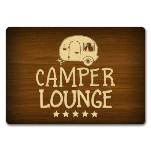 trendaffe - Camper Lounge Fußmatte randlos mit Wohnwagen Motiv von trendaffe