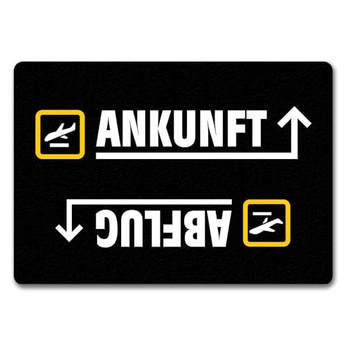 trendaffe Fußmatte randlos mit Flughafen Icons Motiv von trendaffe