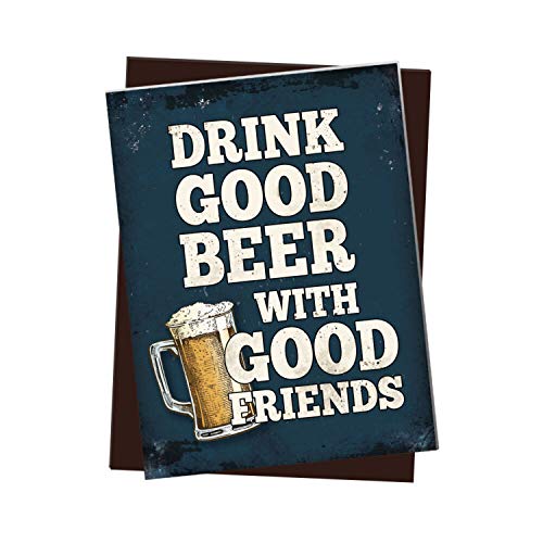 trendaffe - Kühlschrankmagnet mit Bier Motiv und Spruch: Drink Good Beer with Good Friends von trendaffe