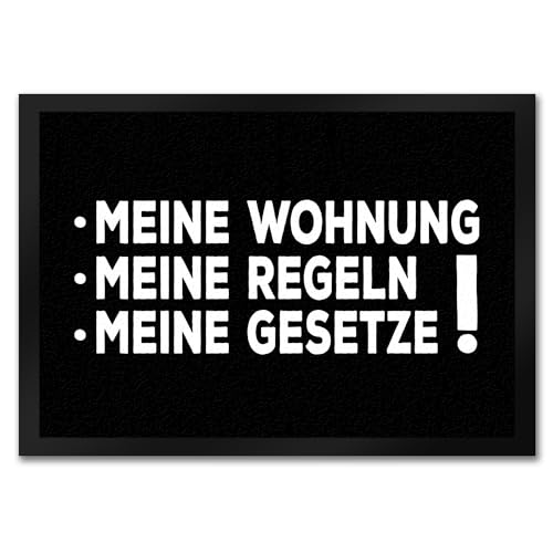 trendaffe - Meine Wohnung Meine Regeln Meine Gesetze Fußmatte mit Motiv von trendaffe