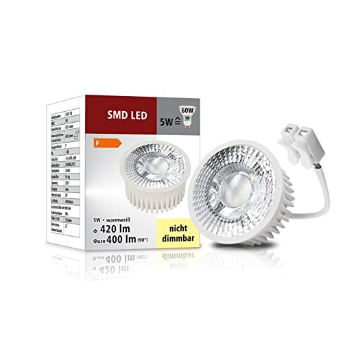 trendlights24 LED Modul 5W extra flach 50 x 23 mm für Einbaustrahler 1x Spot in Warmweiß 400lm 230V Perfekter Ersatz für GU10 oder MR16 von trendlights24