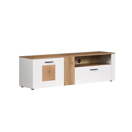 trendteam smart living - Vitoria - TV-Schrank - Weiß Matt/Evoke Eiche - Lowboard mit Hirnholzapplikationen - (BxHxT) 170 x 50 x 42 cm - Fernsehtisch für Fernseher bis 65 Zoll trendteam smart living - Vitoria - TV-Schrank - Weiß Matt/Evoke Eiche - Lowboard mit Hirnholzapplikationen - (BxHxT) 170 x 50 x 42 cm - Fernsehtisch für Fernseher bis 65 Zoll von trendteam smart living