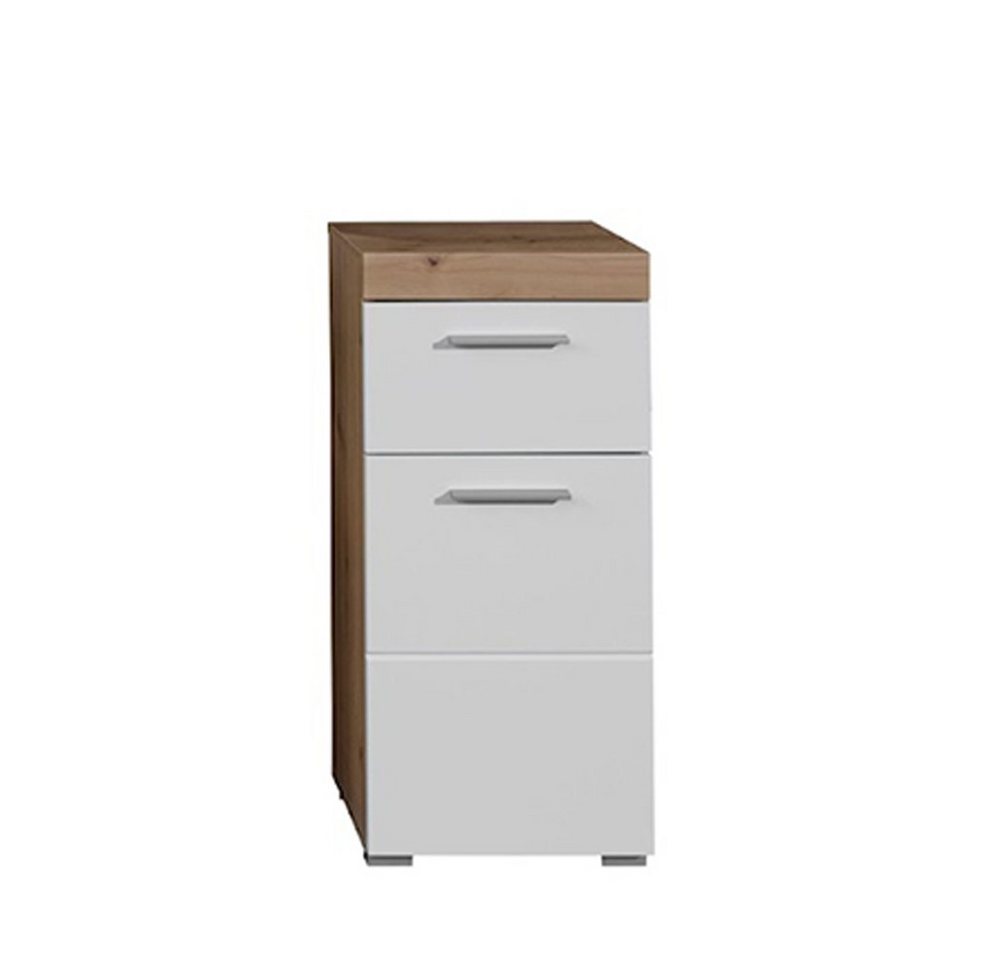 trendteam Stauraumschrank Amanda/MandoBad Badezimmerkommode Hochschrank Badregal Badschrank Weiß 37x79x31cm von trendteam