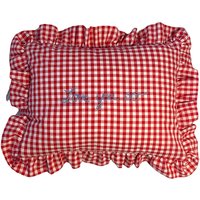 Besticktes Gingham-Kissen, Baumwollkissen, Dekokissen, Hergestellt in Den Usa von tricialowenfield