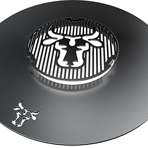 tuning-art GR03 Grillring + Grilleinsatz | Rund | BBQ Motiv | Stahl | Grillrost für Grillplatte Plancha, Größe:55er Grillring + Grilleinsatz von tuning-art