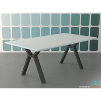 Gansu Moderner Schreibtisch Tisch Mit Metallbeinen | Küchen - Und Esstisch Lackierter Weißer Tischplatte| Für 6-8 Personen | 35 "x 72" von turguz
