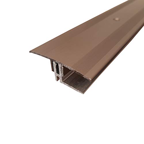 ufitec® TPL Profi MAX Profilsystem für Parkettböden - geeignet für Belagshöhen von 14-21 mm - ALU eloxiert (Dehnungsfugenprofil 45 cm breit | Länge: 90 cm, Bronze Hell) von ufitec Profil Systems