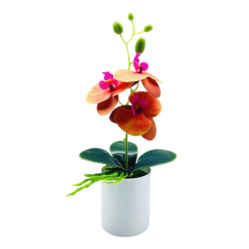 Künstliche Kunstpflanze mit Topf, PVC, frisch, hält künstliche Schmetterlings-Orchidee für den Schreibtisch, künstliche Bonsai-Möbel von ulafbwur