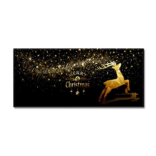 &ET Küchenteppich,Weihnachtsteppich Goldener Rutschfester Läufer Waschbarer Läufer Teppich Home Weihnachtsdekoration Für Küche Schlafzimmer Wohnzimmer,60X180Cm (24X71 Zoll) von &ET