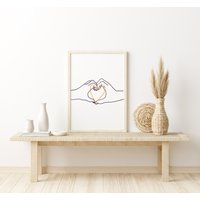 40% Sale Hand Herz Bauernhaus Holzkunst, One Line Zeichnung Druck, Liebe Hände Geste Kunstwerk, Finger Poster, Minimalist Paar Kunst von uniquewoodensigns