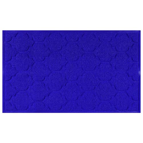 uxcell Fußmatte für Eingangsbereich, flaches Design, einfarbig, langlebig, Staubmatte für Schuhkratzer, rutschfeste Eingangstürmatte, 45,7 x 76,2 cm, Blau von uxcell