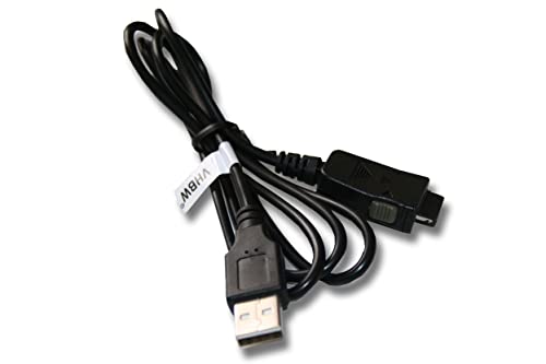 vhbw USB Datenkabel 2-in-1 Ladekabel kompatibel mit HP IPAQ HX4700, RX1950, RX3700, RX3710 PDA-Gerät, Handheld Computer - 130cm, Schwarz von vhbw