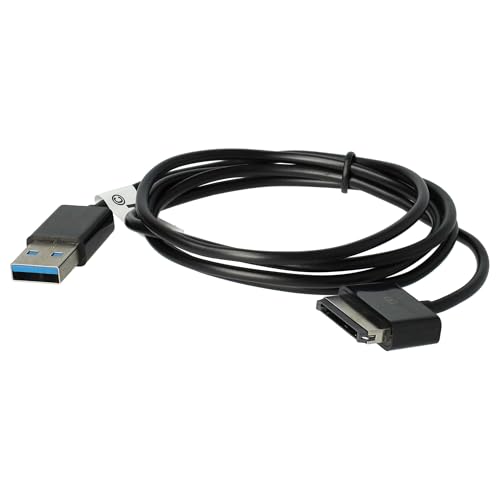 vhbw USB Kabel Datenkabel (Standard-USB Typ A auf Tablet) 2in1 Ladekabel 100cm kompatibel mit Asus Eee Pad Transformer TF300TG Tablet schwarz von vhbw