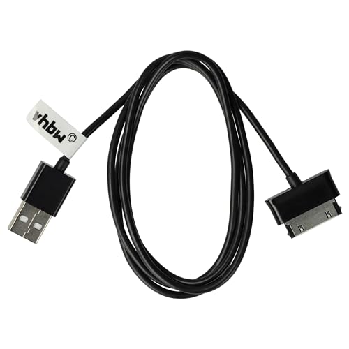 vhbw USB-Ladekabel kompatibel mit Samsung Galaxy Tab GT-P3110, GT-P3113, GT-P3100 Wifi, GT-P3112, GT-P5100, GT-P3110 Wifi Tablet Schwarz von vhbw