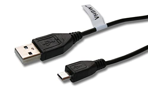 vhbw USB Kabel auf Micro-USB 1m schwarz Ersatz für Panasonic K1HY04YY0106, K2KYYYY00236 von vhbw