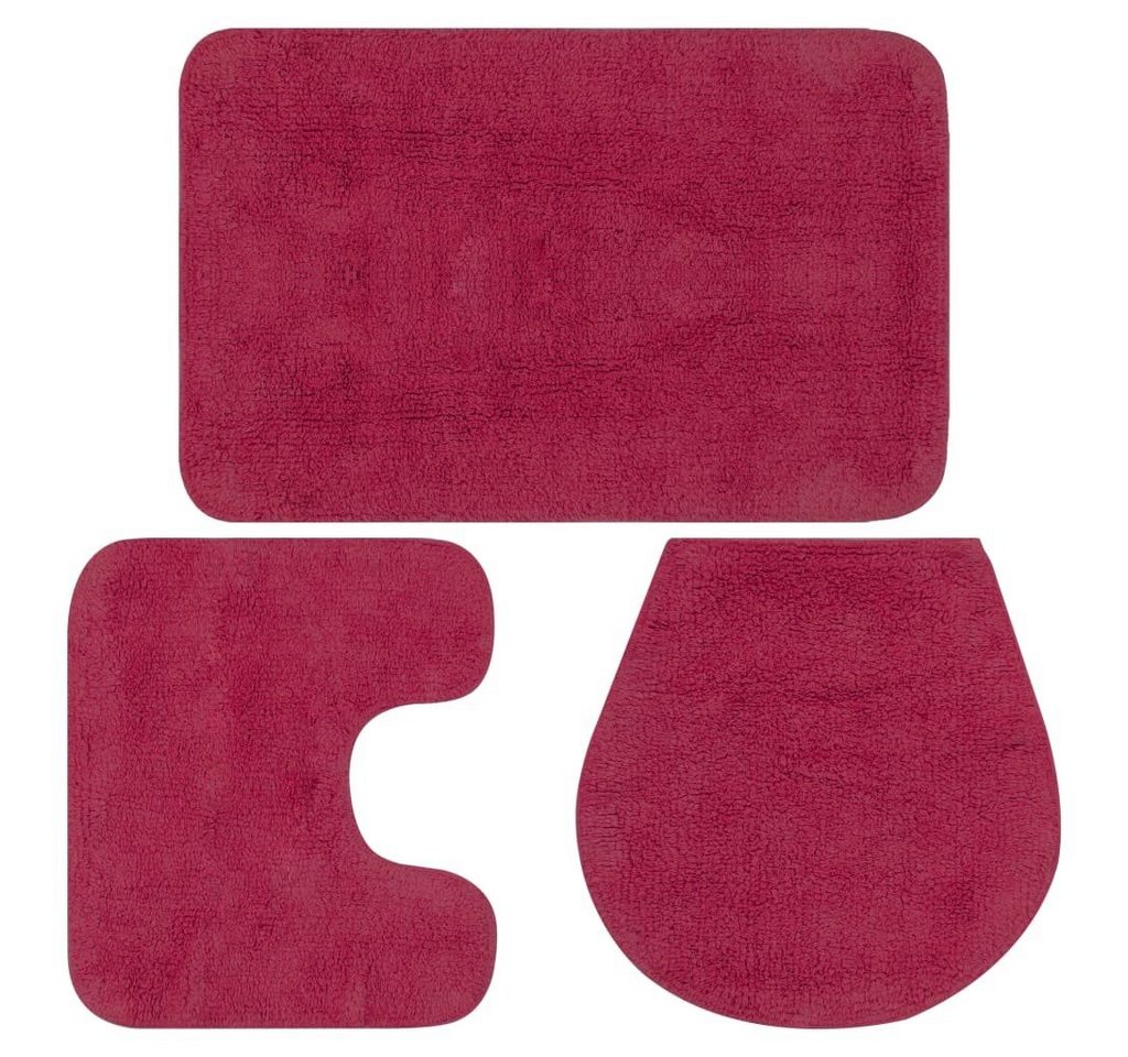 Badematte Badematten-Set 3-tlg. Stoff Fuchsia vidaXL, Gewebe von vidaXL