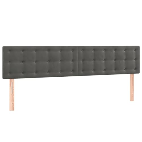 vidaXL 2X Kopfteil Polsterkopfteil Bettkopfteil für Bett Betthaupt Bettrahmen Bettgestell Schlafzimmer Bettzubehör Dunkelgrau 100x5x78/88cm Samt von vidaXL