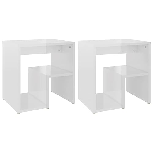 vidaXL 2X Nachttisch mit Regal Nachtschrank Nachtkonsole Nachtkommode Schlafzimmer Schrank Kommode Beistelltisch Hochglanz-Weiß 40x30x40cm Holzwerkstoff vidaXL 2X Nachttisch mit Regal Nachtschrank Nachtkonsole Nachtkommode Schlafzimmer Schrank Kommode Beistelltisch Hochglanz-Weiß 40x30x40cm Holzwerkstoff von vidaXL