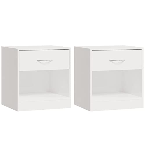 vidaXL 2X Nachttisch mit Schublade Nachtschrank Nachtkonsole Nachtkommode Schlafzimmer Schrank Kommode Telefontisch Beistelltisch Hochglanz-Weiß vidaXL 2X Nachttisch mit Schublade Nachtschrank Nachtkonsole Nachtkommode Schlafzimmer Schrank Kommode Telefontisch Beistelltisch Hochglanz-Weiß von vidaXL