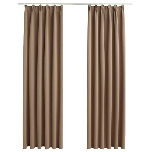 vidaXL 2X Vorhang Verdunkelung mit Haken Verdunkelungsvorhang Kräuselband Thermo Gardine Blickdicht Vorhänge Wohnzimmer Taupe 140x245cm vidaXL 2X Vorhang Verdunkelung mit Haken Verdunkelungsvorhang Kräuselband Thermo Gardine Blickdicht Vorhänge Wohnzimmer Taupe 140x245cm von vidaXL
