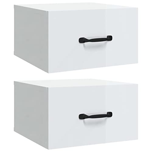 vidaXL 2X Wand Nachttisch Hängend Nachtschrank Nachtkonsole Nachtkommode Schlafzimmer Schrank Kommode Wandschrank Hängeschrank Hochglanz-Weiß 35x35x20cm vidaXL 2X Wand Nachttisch Hängend Nachtschrank Nachtkonsole Nachtkommode Schlafzimmer Schrank Kommode Wandschrank Hängeschrank Hochglanz-Weiß 35x35x20cm von vidaXL