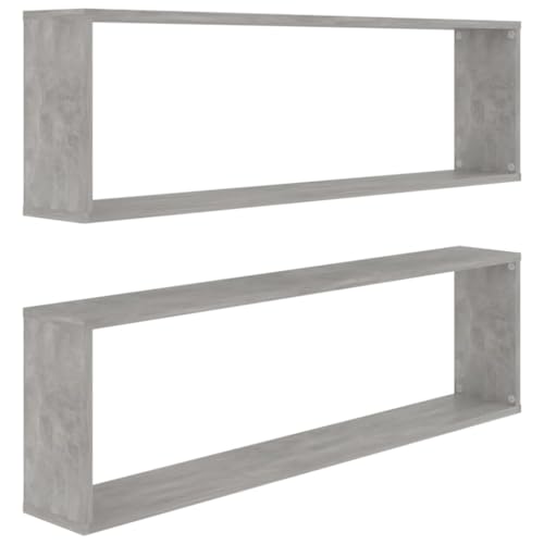 vidaXL 2X Würfelregal Wandregal Hängeregal Cube Lounge CD Regal Dekoregal Bücherregal Schweberegal Wandboard Regalwürfel Betongrau 100x15x30cm Holzwerkstoff vidaXL 2X Würfelregal Wandregal Hängeregal Cube Lounge CD Regal Dekoregal Bücherregal Schweberegal Wandboard Regalwürfel Betongrau 100x15x30cm Holzwerkstoff von vidaXL