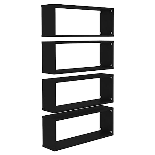 vidaXL 4X Würfelregal Wandregal Hängeregal Cube Lounge CD Regal Dekoregal Bücherregal Schweberegal Wandboard Regalwürfel Schwarz 60x15x23cm Holzwerkstoff vidaXL 4X Würfelregal Wandregal Hängeregal Cube Lounge CD Regal Dekoregal Bücherregal Schweberegal Wandboard Regalwürfel Schwarz 60x15x23cm Holzwerkstoff von vidaXL