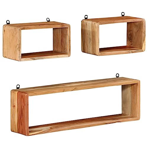 vidaXL Akazienholz Massiv Würfelregal Set 3-TLG. Wandregal Hängeregal Cube Lounge CD Regal Dekoregal Bücherregal Schweberegal Wandboard Regalwürfel vidaXL Akazienholz Massiv Würfelregal Set 3-TLG. Wandregal Hängeregal Cube Lounge CD Regal Dekoregal Bücherregal Schweberegal Wandboard Regalwürfel von vidaXL