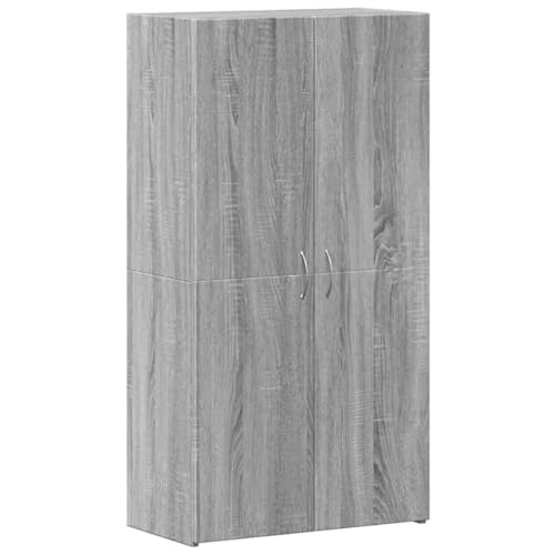 vidaXL Aktenschrank aus technischem Holz, Grau, Sonoma, 60 x 32 x 115 cm, Aktenschrank, Aufbewahrungsschrank für Büro von vidaXL