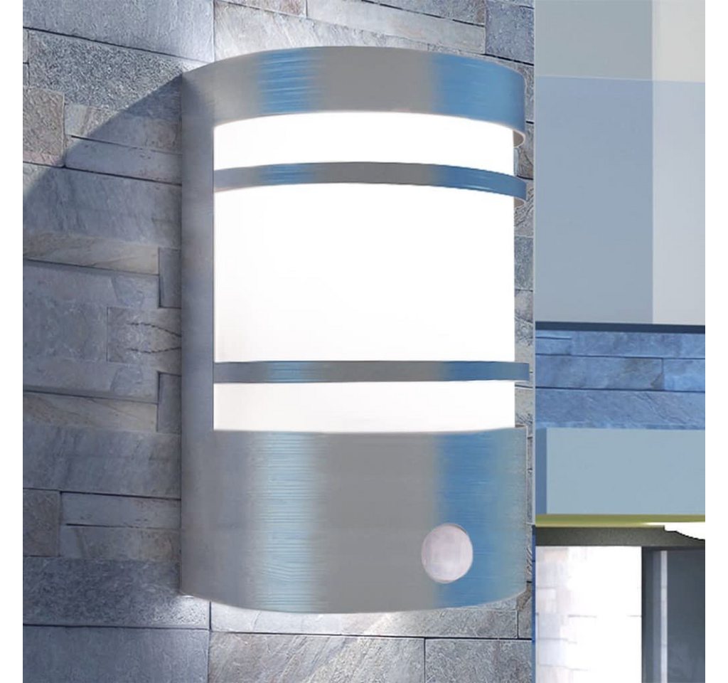 vidaXL Außen-Wandleuchte Außenwandlampe mit Sensor Edelstahl von vidaXL