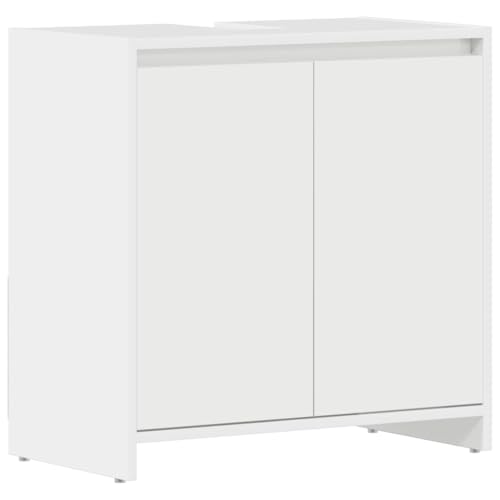 vidaXL Badezimmerschrank Waschbeckenunterschrank Waschtischunterschrank Badschrank Kommode Badmöbel Schrank Hochglanz-Weiß 60x33x61cm Holzwerkstoff vidaXL Badezimmerschrank Waschbeckenunterschrank Waschtischunterschrank Badschrank Kommode Badmöbel Schrank Hochglanz-Weiß 60x33x61cm Holzwerkstoff von vidaXL