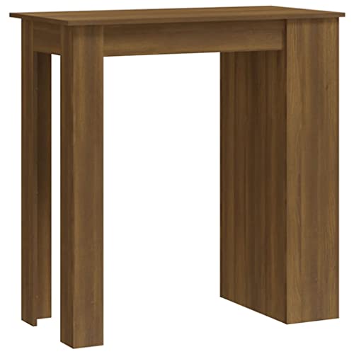 vidaXL Bartisch mit Regal Bartresen Stehtisch Tresentisch Bistrotisch Küchentisch Loungetisch Tisch Braun Eiche-Optik 102x50x103,5cm Holzwerkstoff von vidaXL